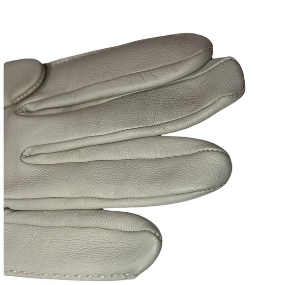 Hermès Size 7 1/2 Vintage ivory white lambskin gloves w/ designer box - Picture 6 of 6